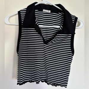 Collared cropped tank